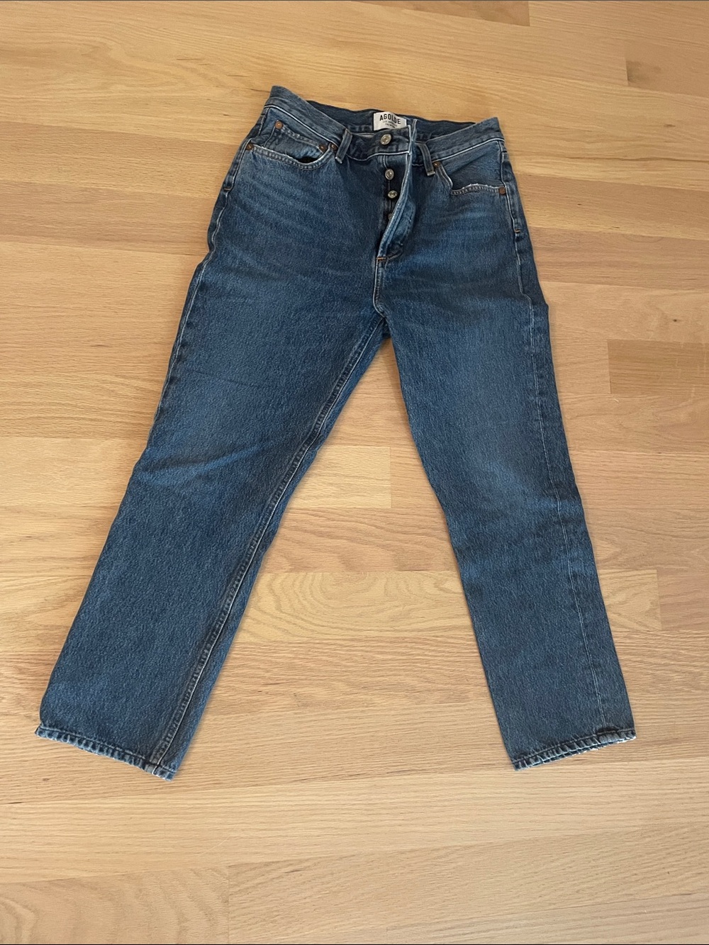 Agolde high-waisted Button-Fly  cropped Jeans